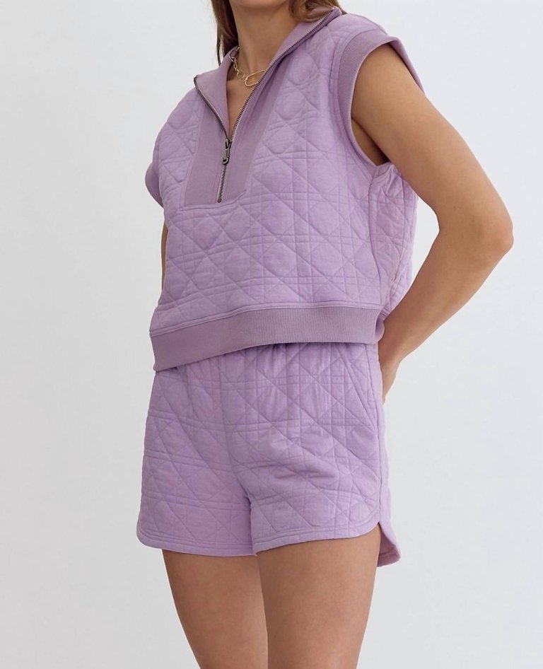 Cloud Half Zip Top In Lavender