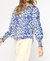 Collared Button Up Top In Navy And White