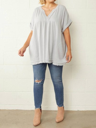 entro Crinkled Plus Top With Frayed Hems product