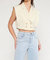 Double Breasted Cropped Vest - Natural