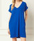 Entro Tee Shirt Dress With Rolled Sleeves And Pockets In Royal Blue - Royal Blue