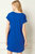 Entro Tee Shirt Dress With Rolled Sleeves And Pockets In Royal Blue