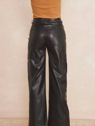 Faux Leather Cargo Pant