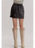 Faux Leather Mini Skirt In Black - Black