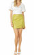 Faux Leather Mini Skirt - Avocado