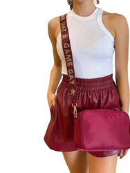 Faux Leather Shorts - Maroon