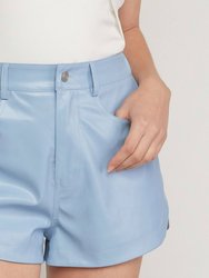 Faux Leather Tulip Hem Short