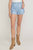 Faux Leather Tulip Hem Short - Blue