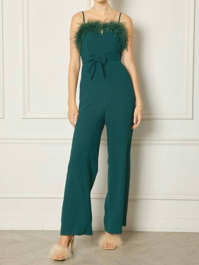 entro Feather Trim Jumpsuit In Green product