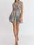 Fiesta Stripe Sleeveless Ruffle Dress In Blue Combo