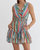 Fiesta Stripe Sleeveless Ruffle Dress In Blue Combo - Blue Combo