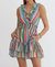 Fiesta Stripe Sleeveless Ruffle Dress In Blue Combo - Blue Combo