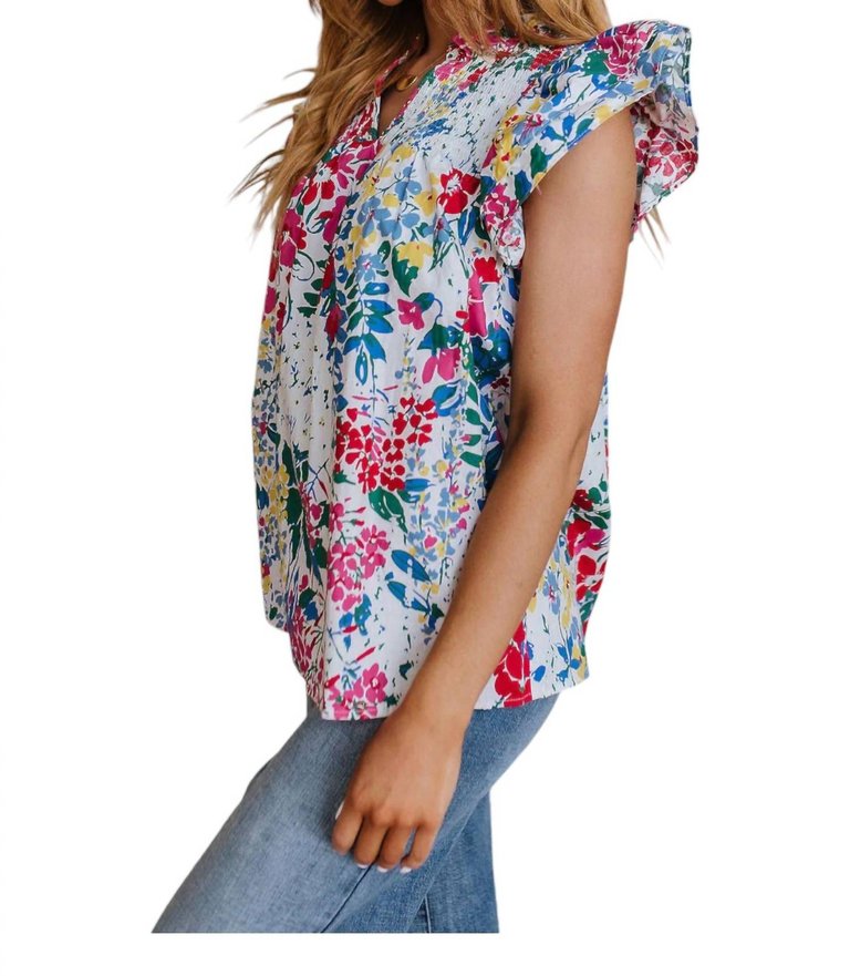 Floral Impressions Blouse In Pink