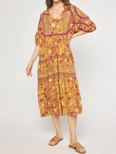 entro Floral Lace Trim Midi Dress product
