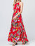 Floral Print Maxi Dress - Red