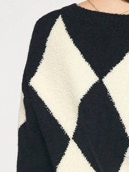 Fuzzy Argyle Sweater
