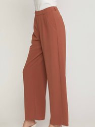 High Waisted Full Leg Pants With Pockets