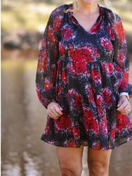 Holiday Blooms Dress In Multi