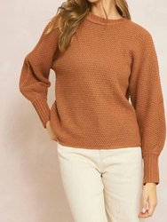 Knit Crewneck Sweater - Rust