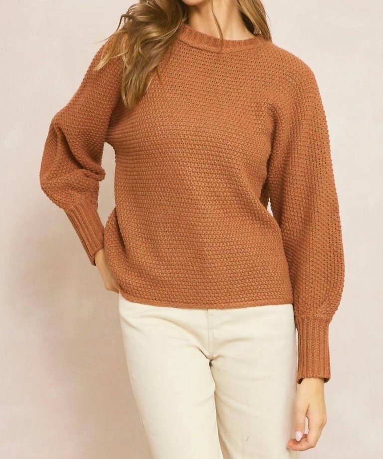 Knit Crewneck Sweater - Rust