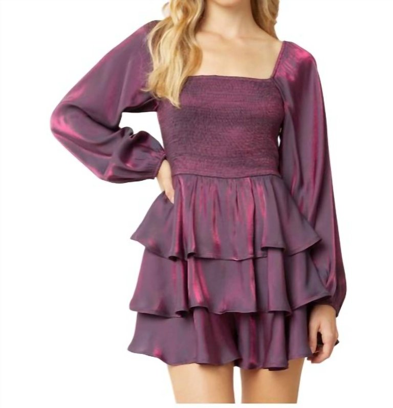 Long Sleeve Romper - Grape Iridescent