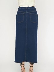 Mid Length Denim Skirt