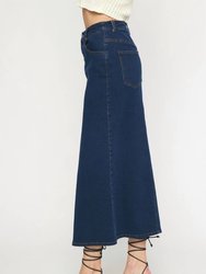 Mid Length Denim Skirt
