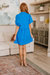 Morning Glory Button Down Dress In Blue