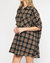 Oversized Flannel Dress - Black And Brown