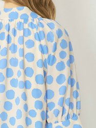 Polka Dot V-Neckline Blouse