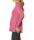 Ribbed V Neck Long Sleeve Top In Magenta