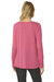 Ribbed V Neck Long Sleeve Top In Magenta