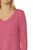 Ribbed V Neck Long Sleeve Top In Magenta