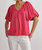 Satin Bubble Sleeve Top - Hot Pink