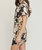 Satin Paisley Short Faux Wrap Dress