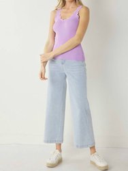 Scalloped Tank Top - Lilac