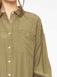Solid Pintuck Blouse