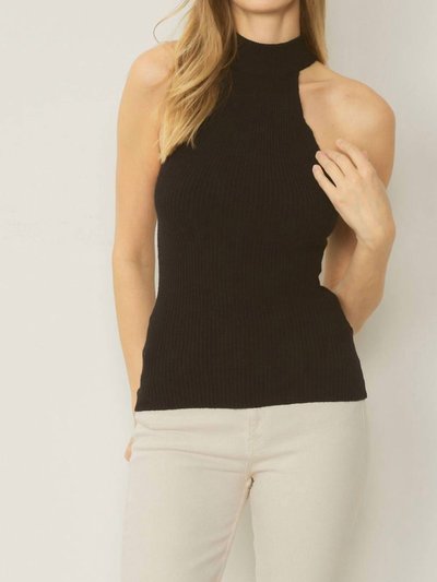 entro Solid Ribbed Mock Neck Top product