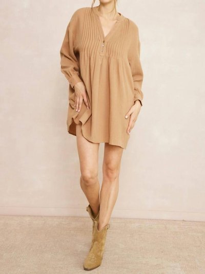 entro Solid Textured Long Sleeve Dress product