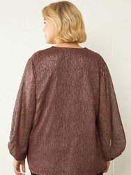 Speckled Bubble Sleeve Top - Plus