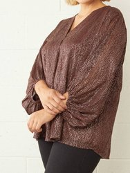 Speckled Bubble Sleeve Top - Plus