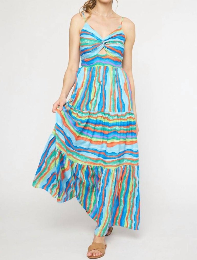 Stripe Maxi Dress - Blue/Green