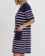 Stripe Short Sleeve Dress In Navy