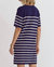 Stripe Short Sleeve Dress In Navy