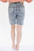 The Becca High Waist Denim Shorts In Medium Wash