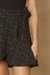 Tweed High Waisted Wrap Skirt In Black