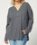 V-Neck With Grommets Top In Charcoal - Charcoal