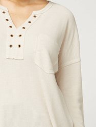 V-Neck With Grommets Top