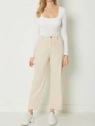 Women'S Corduroy Crop Kick Pants - Natural