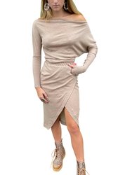 Cashmere Midi Skirt In Khaki - Khaki